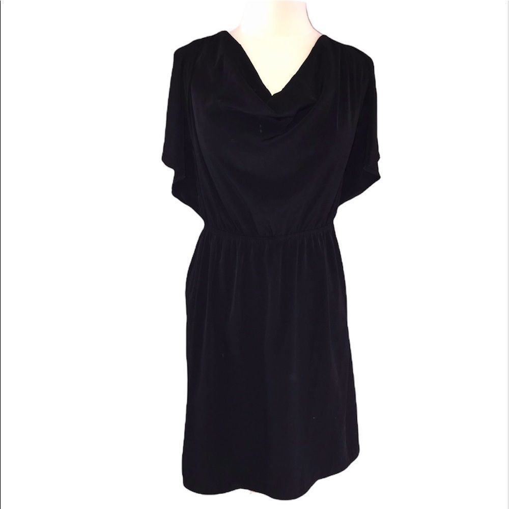 Ladies MOSSIMO M  Black Flare Sleeve Bare Shoulder Knee Length Dress LBD